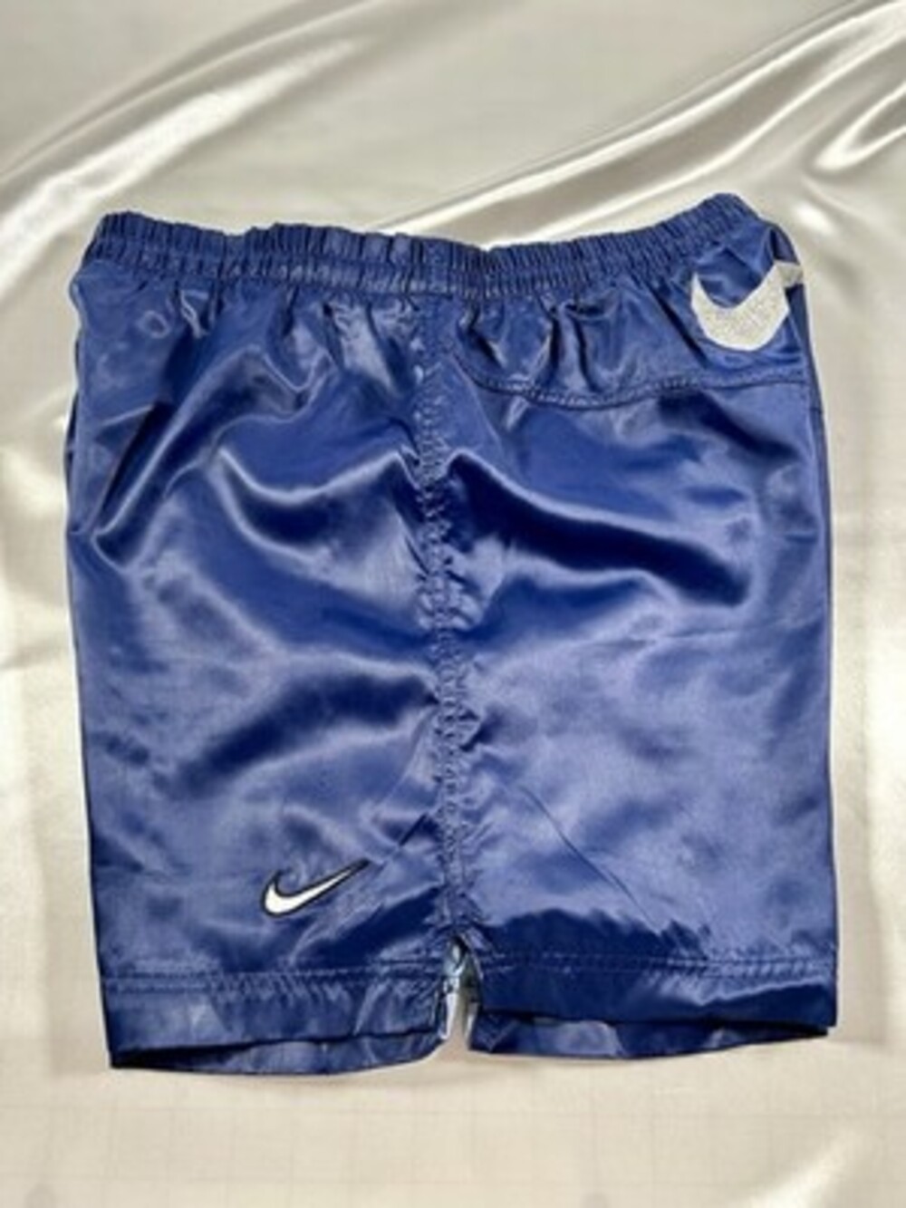 VINTAGE Y2K NIKE GLANZ NYLON SATIN SHINY SHORTS Size M Men’s NAVY RARE - Picture 3 of 8